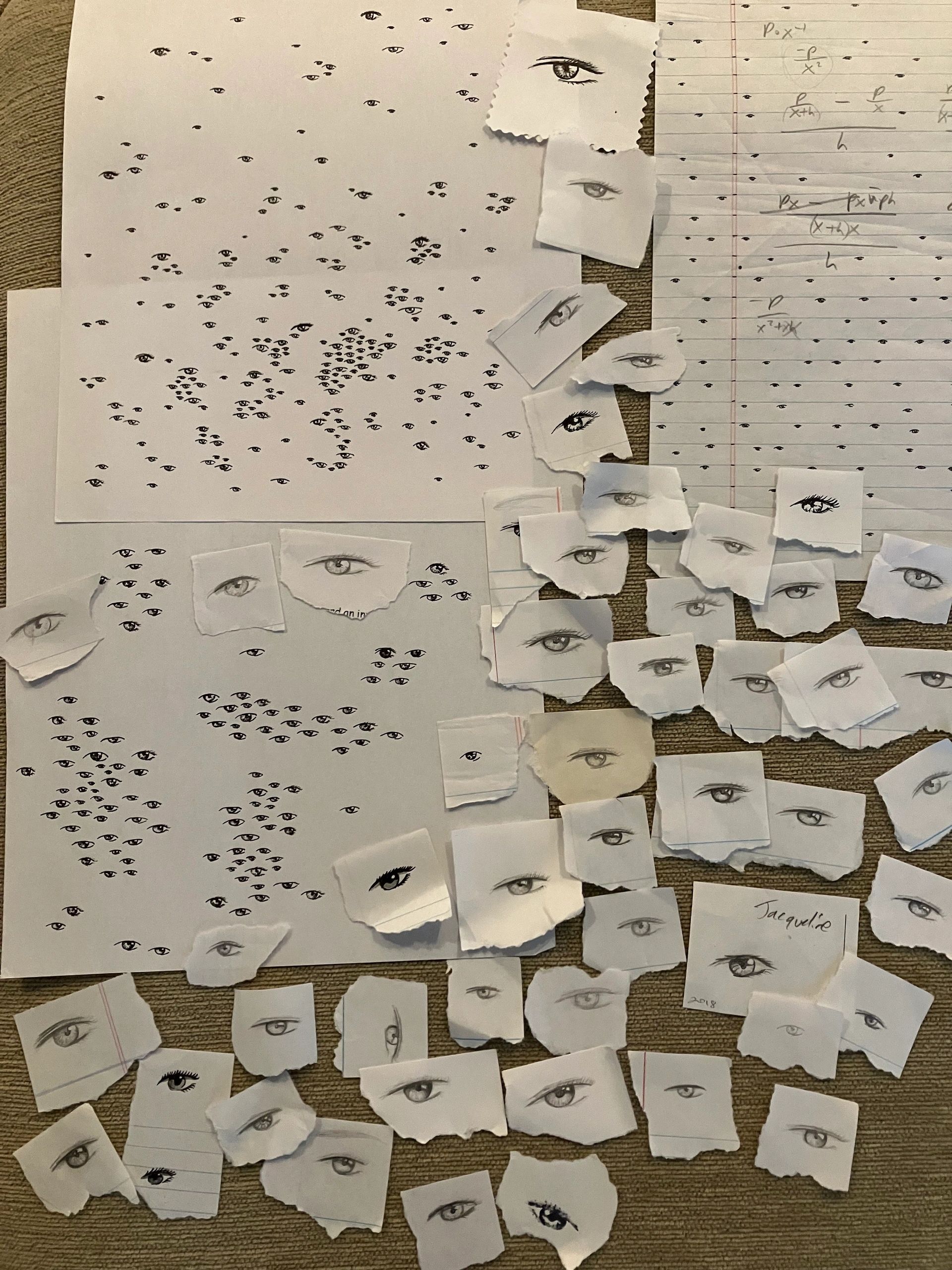 A collection of early eye drawings