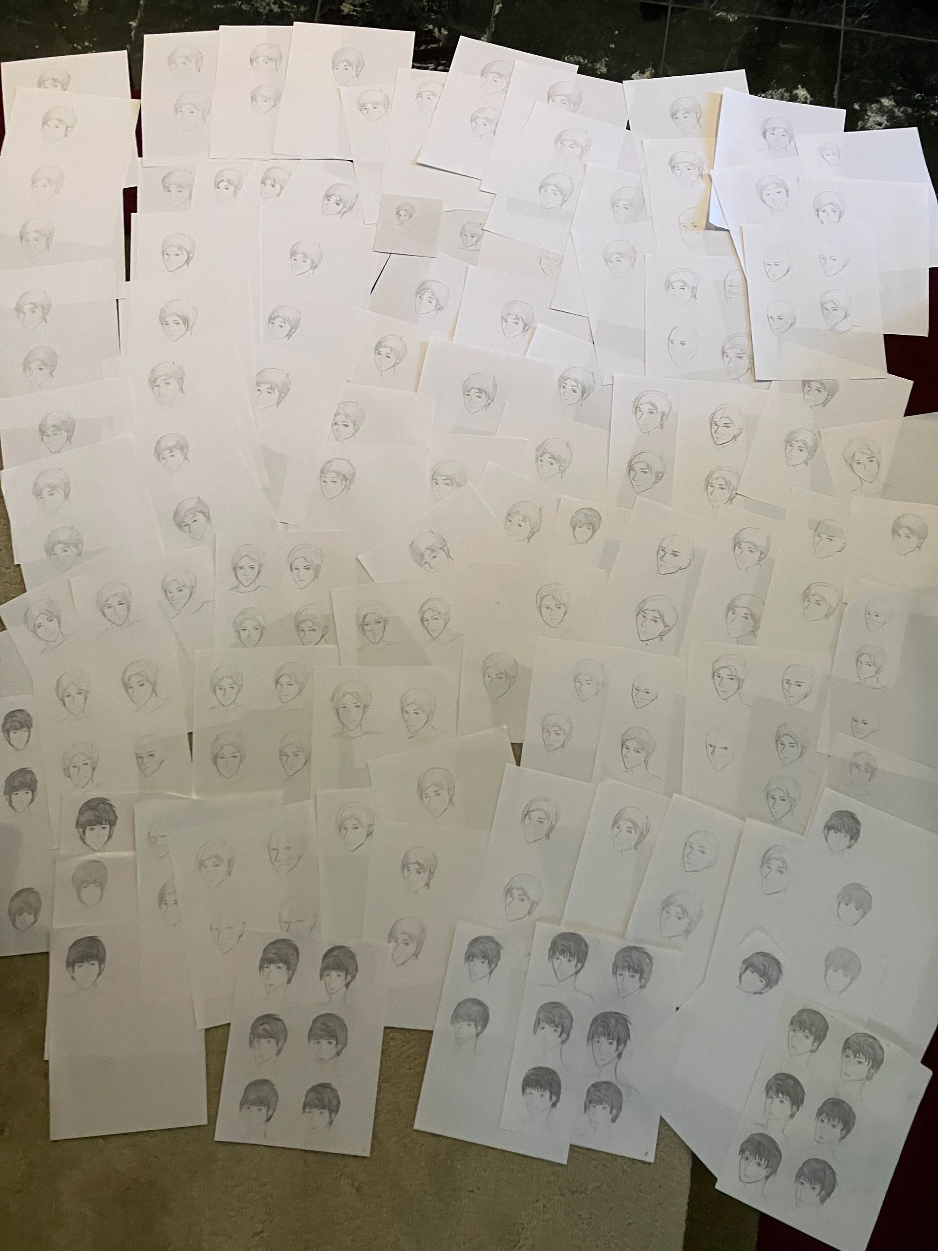 Many early character face studies