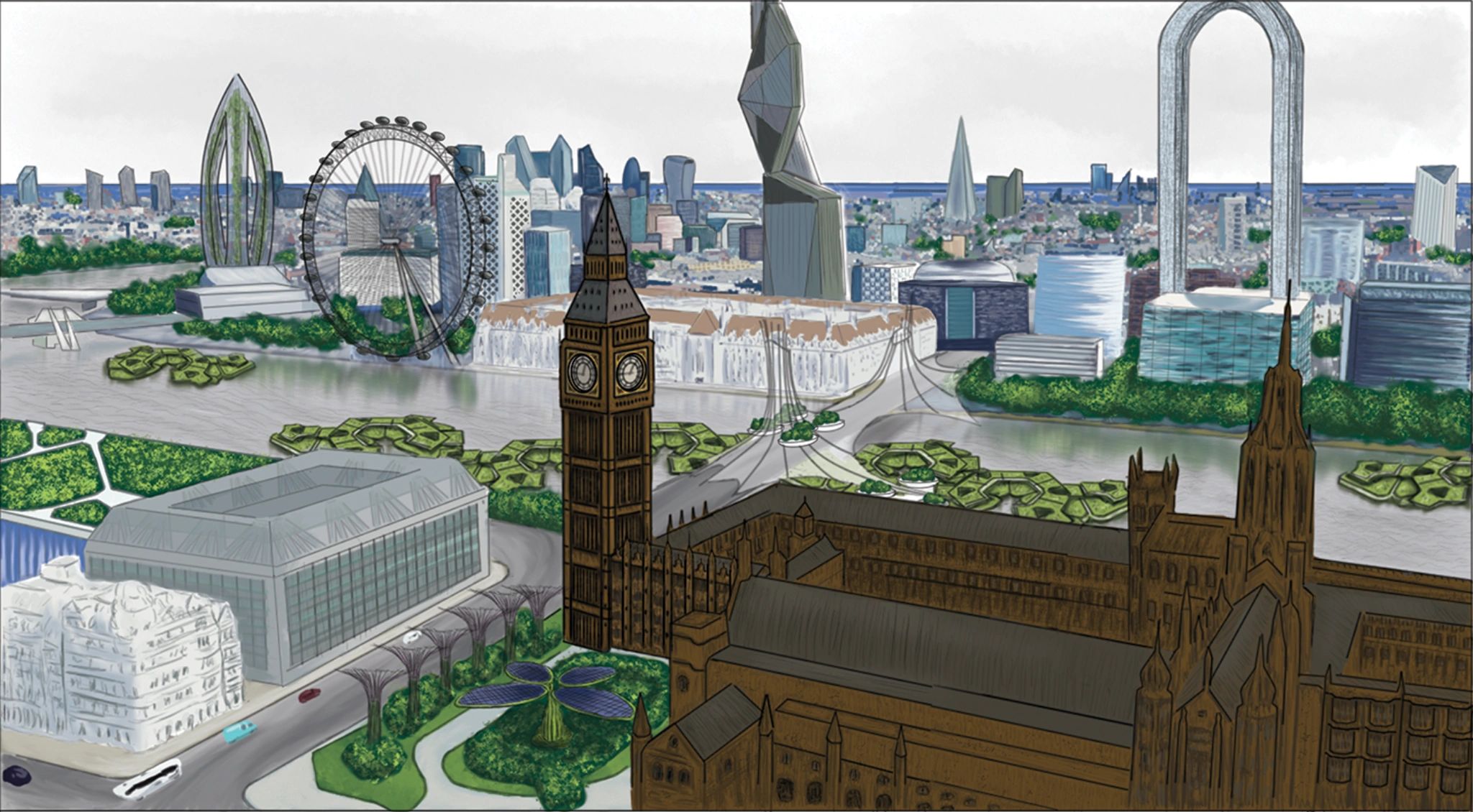 Early digital art of future London