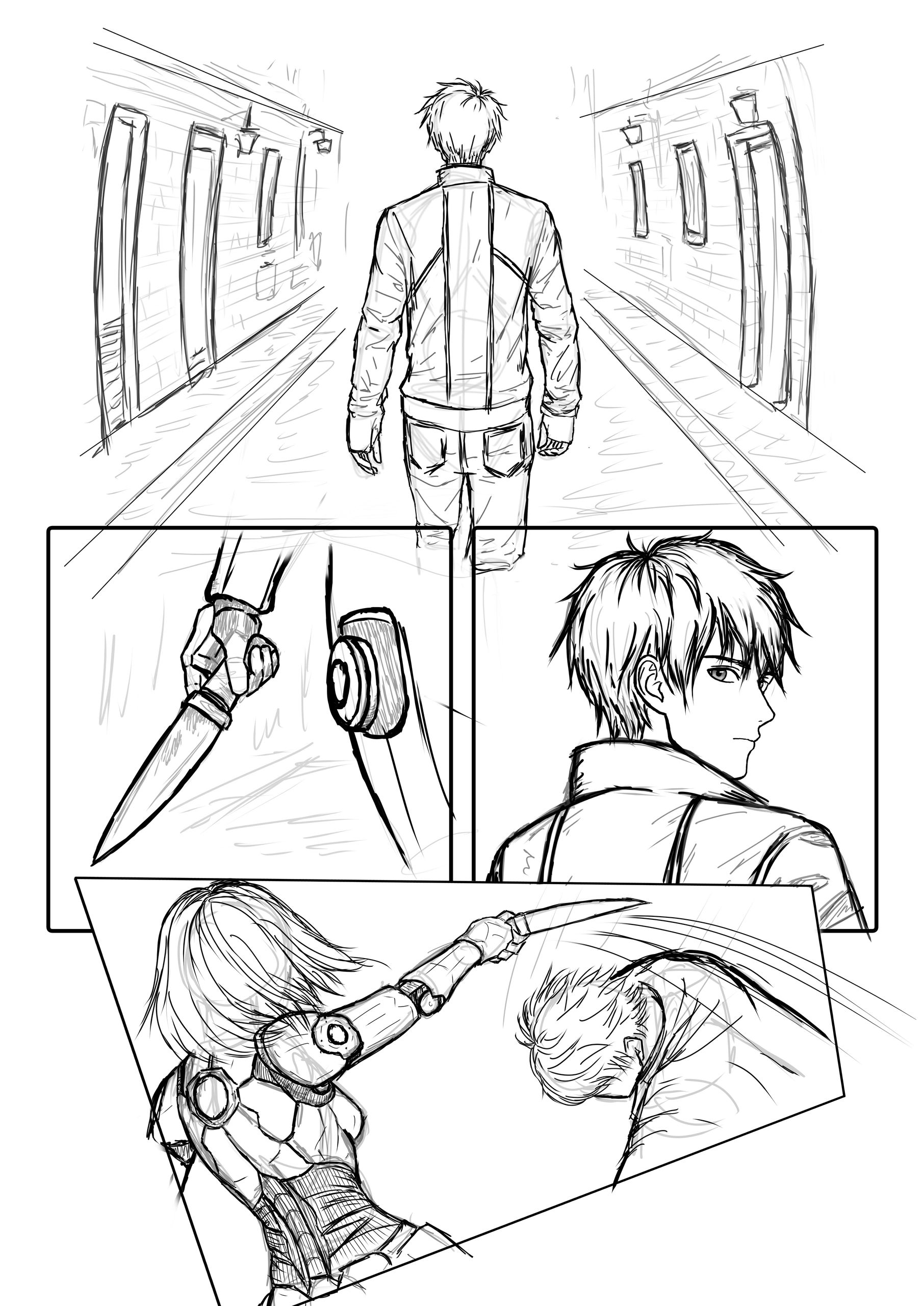 Initial rough, prologue page two