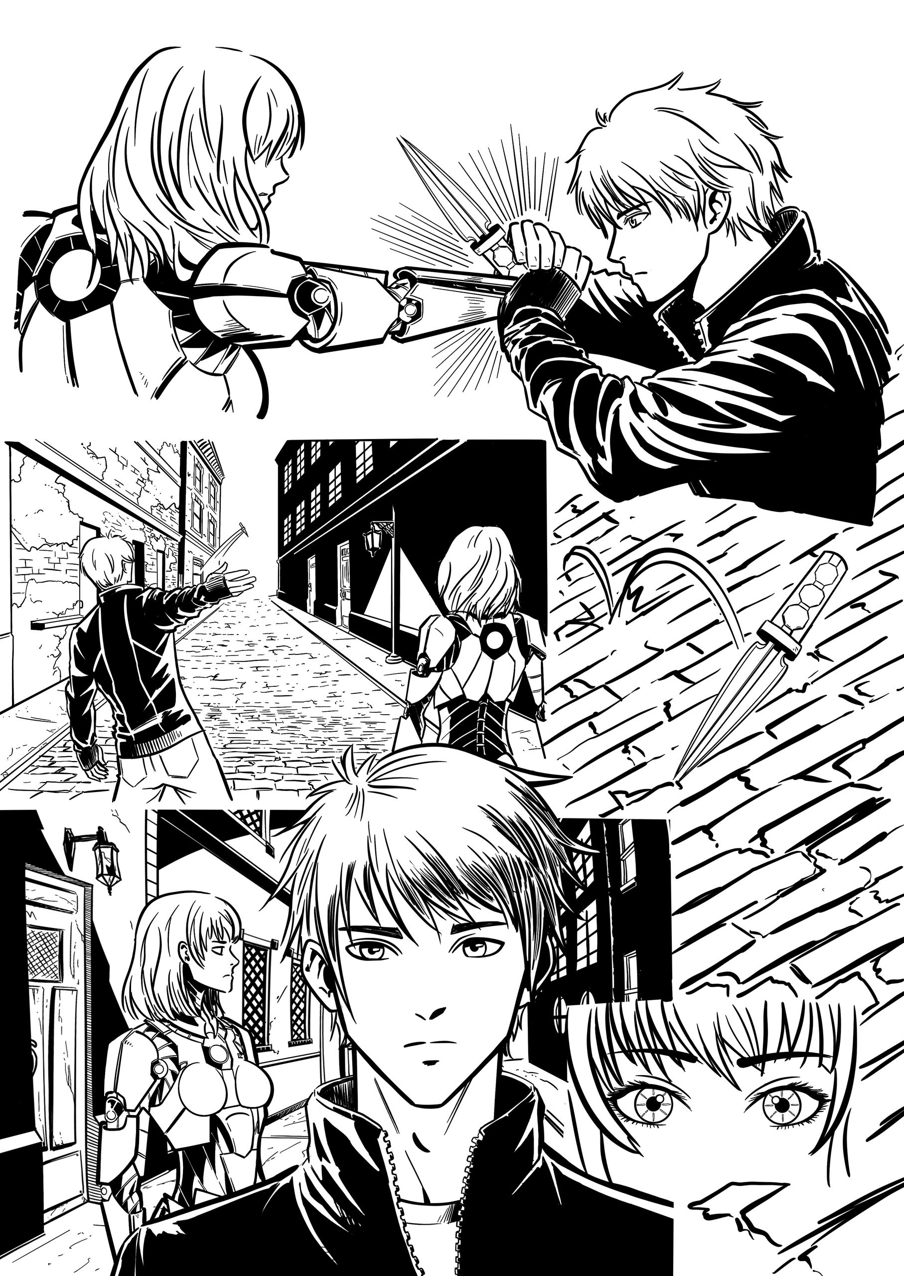 Inked prologue page three
